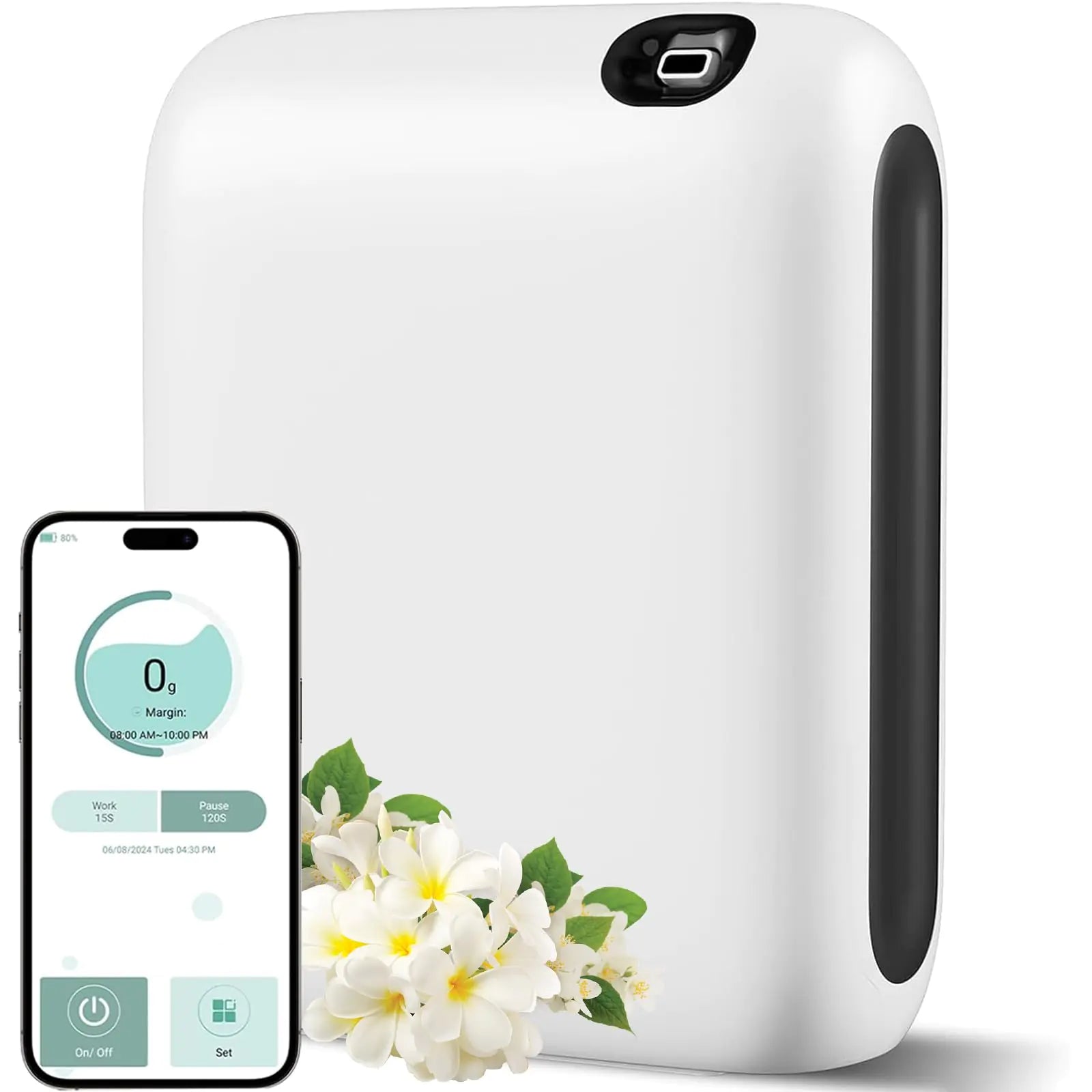 MQLMF Hotel Collection DiffuserWireless Battery PoweredBluetooth AppWaterless Essential Oil DiffuserScent Air Machine for HomeCold Air Diffusers for HomeNebulizing Diffuser - Cloud White
