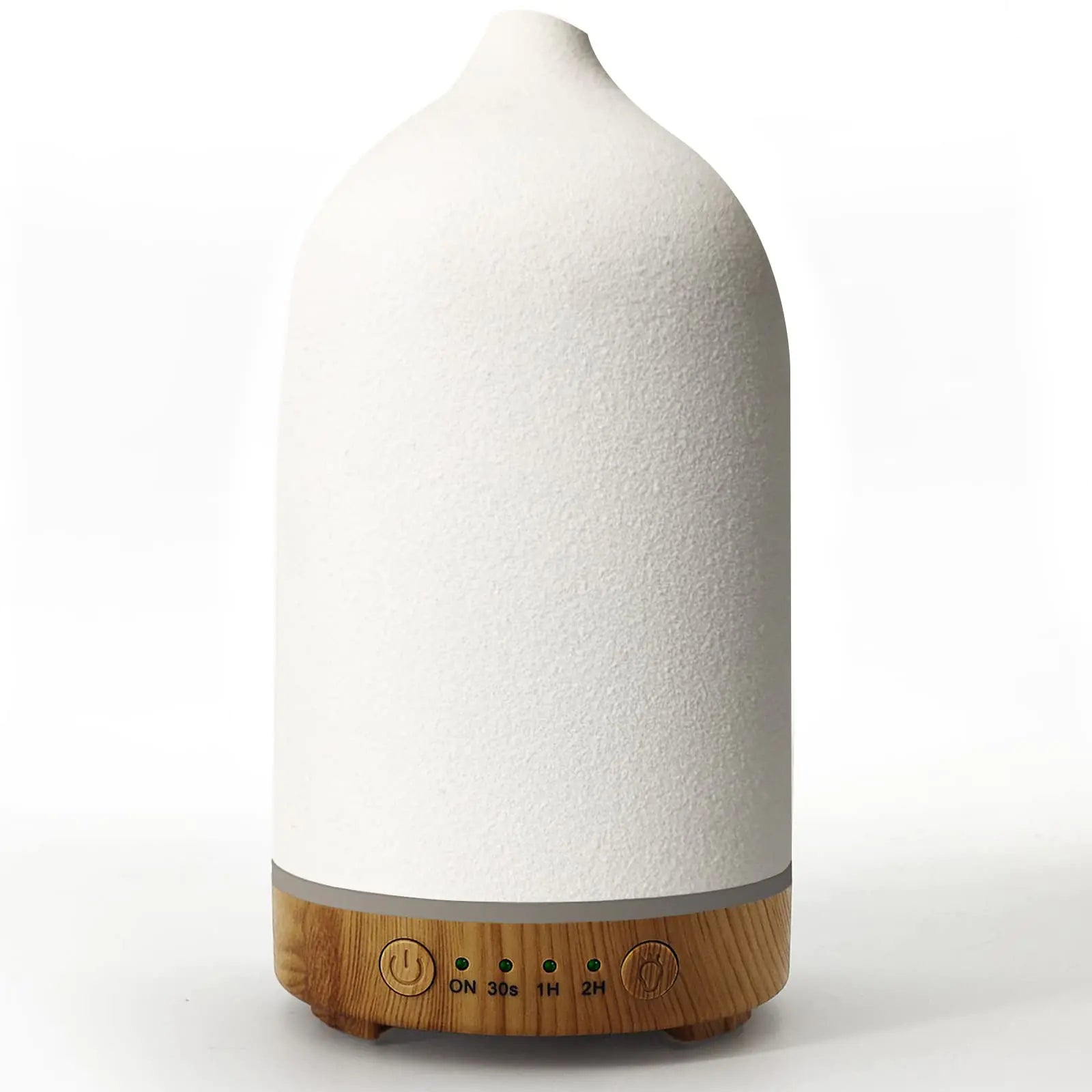 Vasysvi Essential Oil Diffuser HumidifiersAromatherapy Diffuser Ceramic Wood Grain Diffusers for Oils7-Color Night Light Aroma HomeOffice and Trip(100ML)-White