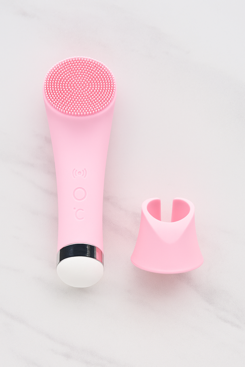 Electric Silicone Facial Cleansing Brush – Vibrating Heated Face Cleaner for Deep Gentle Cleansing