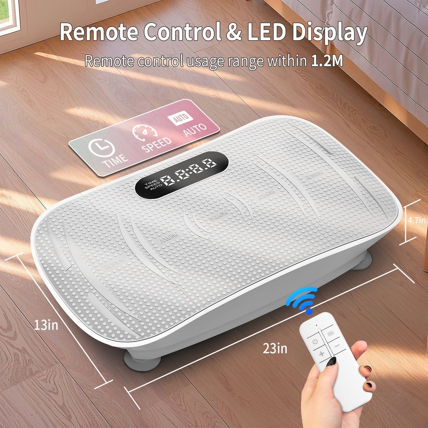 Vibration Plate Exercise Machine – Fat-Blasting Platform with LED Screen, Bluetooth & Remote Control (Supports 330 lbs)